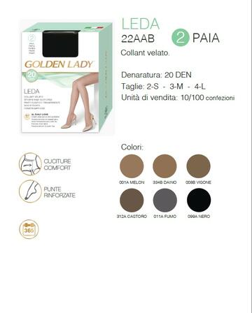 GOLD    20APL- 20apl collant donna velato leda (2 paia) - Fratelli Parenti